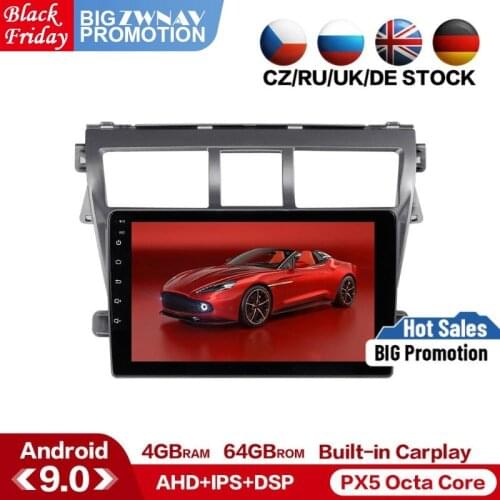 DSP IPS screen Android 9.0 car multimedia player For Toyota VIOS 2008-2013 GPS navi radio Audio stereo head unit wifi free map