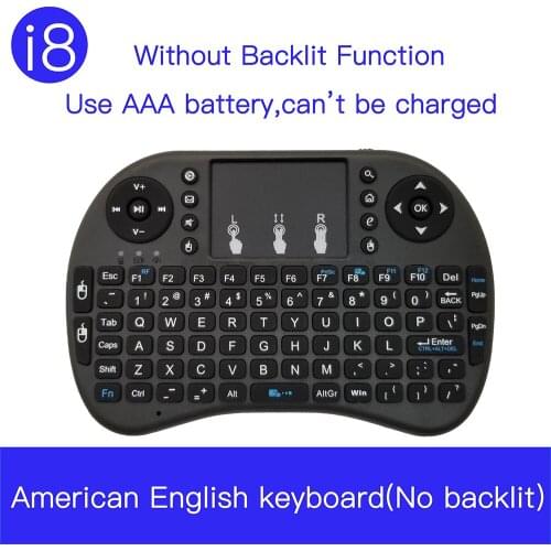 I8 No Backlit Mini Wireless Keyboard 2.4GHz with Touchpad Air Mouse American English for Raspberry Pi 3 RPI 2 Mini PC Smart TV