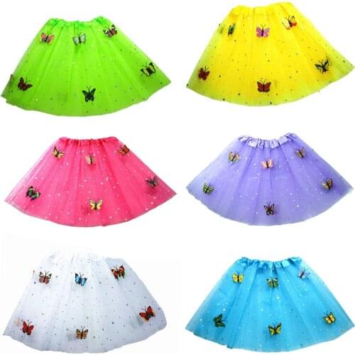 New Child Baby Girl Star Butterfly Tutu Skirt Kids Dance 3 Layer Tulle Tutu Ball Gown Pettiskirt Birthday Party Clothes 2-7 Year