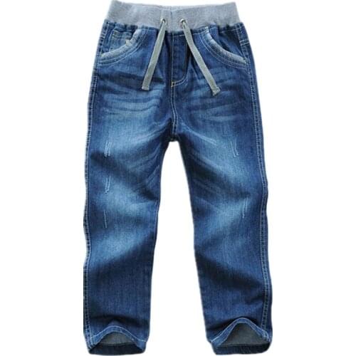 Childrens Jeans 2021 Spring Autumn Fashion Kids Casual Trousers For Teenager Boys 90-160 Denim Pants LM011