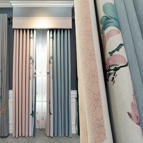 European and American luxury villa floor shading cloth curtains suitable for curtains for living room bedroom kitchen curtains