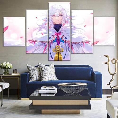 Canvas Printed Poster Home Decorative Painting Wall Art 5 Pieces Anime Fate Grand Order Merlin Picture Living Room Modular Frame