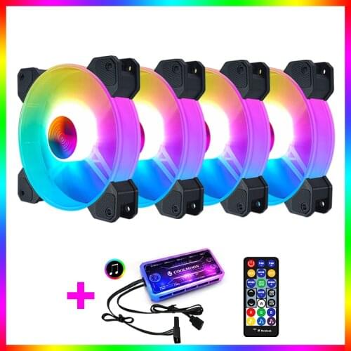 Coolmoon Computer Chassis PC Fan AURA SYNC Support Adjust RGB Cooling Fan 120mm Quiet Control Computer Cooling RGB Case Fans