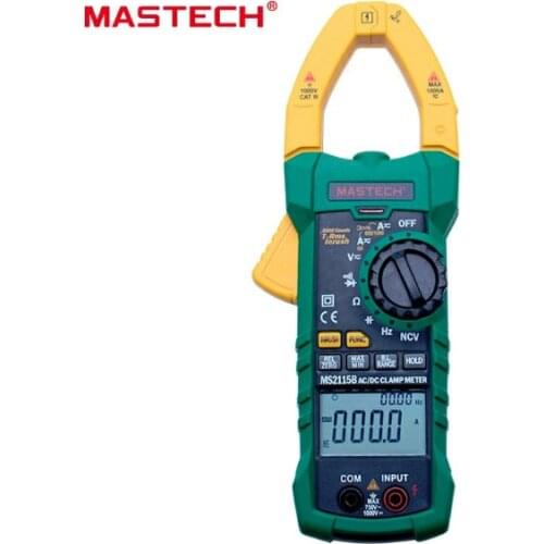 MASTECH MS2115B True RMS Digital AC/DC Clamp Meter 6000 Counts NCV AC/DC Voltage Current Tester Detector With USB Port