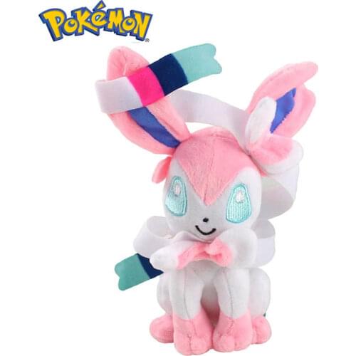 18CM Kawaii Pokemon Eevee Sylveon Plush Dolls Toy Cute Cartoon Movie Anime Pokémon Stuffed Anniversaire Peluche Girl Kids Gift