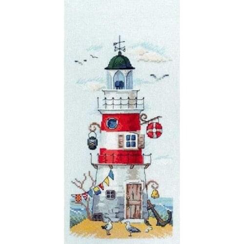 Seaside Festival Lighthouse 25-39 sky blue Counted Cross Stitch Cross Stitch Kits Embroidery Needlework Sets