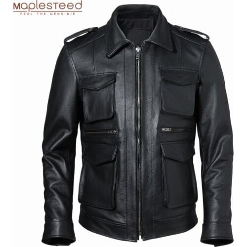 Men Genuine Leather Jacket 100% Real Cowhide Mens Leather Coat Male Natural Skin Clothing Autumn Asian Size S-5XL M608