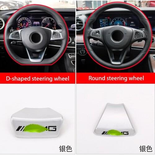 Zinc Alloy Steering Wheel Emblem Decor Decal Sticker Badge For A B C E Class GLA CLA GLC GLE GLS W213 W205 x253 AMG Logo