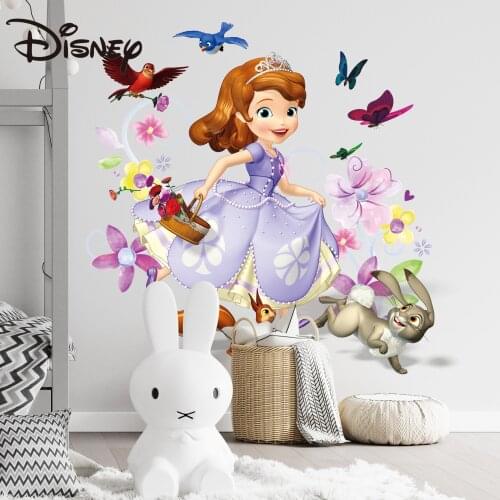 Disney Princess Sophia Wall Stickers Girls Childrens Room Living Room Bedroom Self-adhesive Removable Decorative Stickers