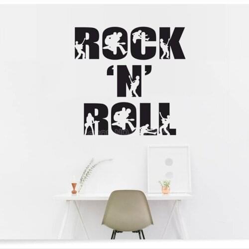 Rock 'n' Roll Music Graphics Wall Decals Vinyl Sticker Home Living Room Interior Decoration Retro Art Mural Music Decor X94