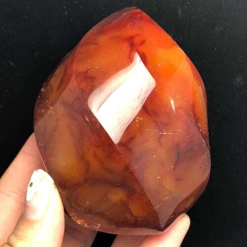 Natural Crystal Red Agate Raw Gemstone Ornament Polished Quartz Onyx Handicraft Decorating Stone Healing Freee Shipping