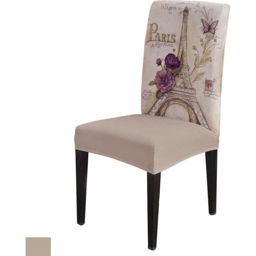 Dining Chair Covers Paris Flowers Butterfly Chair Cover Spandex Elastic Chair Cover Hotel Wedding Supplies