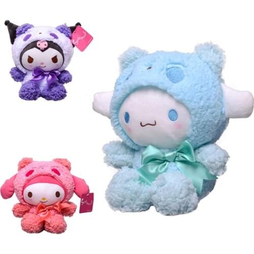 20cm Original Japan Cartoons Cinnamorol Melody Kuromi Onpompurin Japan Cartoon Soft Stuffed Plush Doll Kids Pillow Cushion Toy