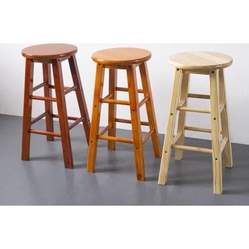 Crossbar pedal Modern solid wood bar chair Intimate foot cushion Household high stool