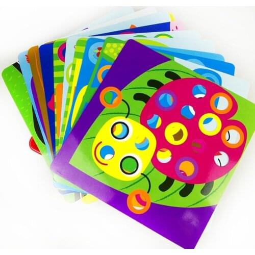 DIY Button Mushroom Nail Puzzle Enlightenment Educational Toys Kids Holiday Gift