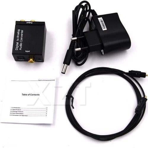 PZ EU Plug Optical Coaxial Digital Adaptador Toslink Signal to Analog Audio Converter Adapter 1pcs