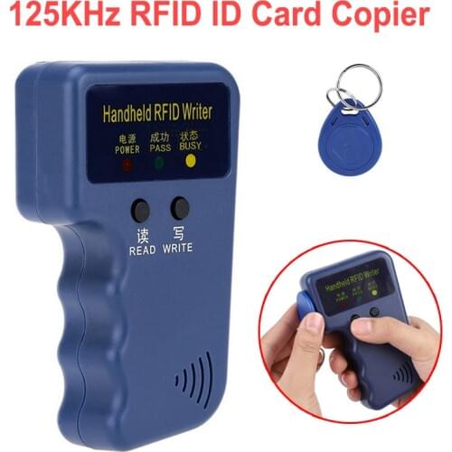 Handheld ID Card 125KHz EM4100 RFID Copier Writer Duplicator Programmer Reader Match Writable ID Keyfobs Tags Card Key Cards