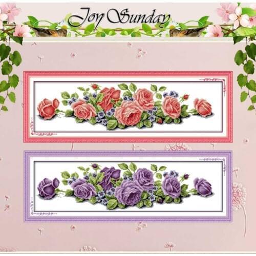 Rose Counted Cross Stitch 11CT Printed 14CT Handmade Cotton Cross Stitch Set flowers Cross-stitch Kits Embroidery Needlework