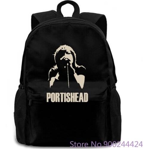 Portishead Face Black Printed Boy women men backpack laptop travel school adult student