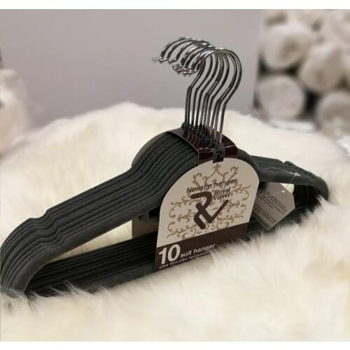 Sainwin 10pcs/lot Advanced Flocking Hangers/ Airing Hangers/ Wardrobe Hangers/Adult Coat hangers