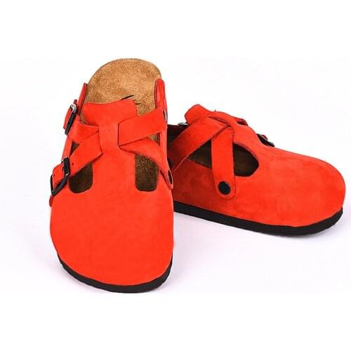 Moosefield Genuine leather New 2021 Comfortable flat eva sole for summer season Closed-toed orthopedic non-slip Women slippers