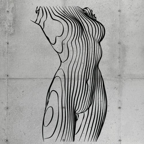 Modern Minimalistic Wall Art Decal Nude Female Line Art Vinyl Sticker Living Room Wall Decoration DIY E231