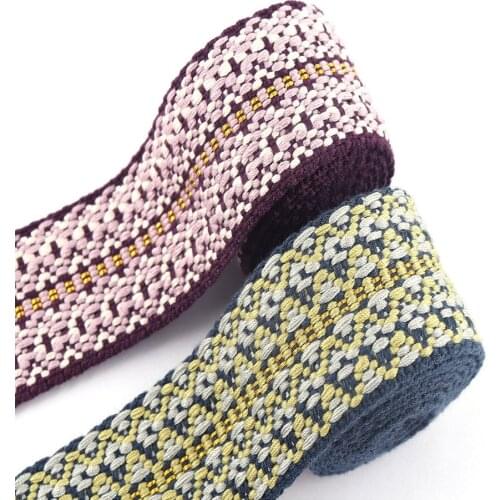 1.5"(38mm) Cotton Stripe Webbing Backpack Fabric Strap Webbing DIY Purse Leash Belt Canvas Tote Bag Handbag Dog Collar Supplies