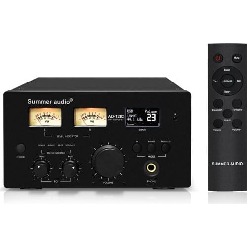 FX AUDIO 160W x2 Bluetooth 5.0 Power DAC Amplifier with 6.35mm Headphone Amp Phono Input 24Bit 192kHz APTX/LDAC/APTX-HD VU Meter