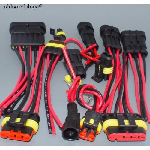Worldgolden 1P 2P 3P 4P 5P 6P 18AGW 14CM Waterproof Electrical Auto Connector Male Female Plug with Wire Cable harness for Car