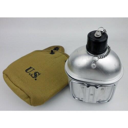 WWII US MILITARY WATER BOTTLE US ARMY CANTEEN CAMPING KETTLE COVER 0.8L