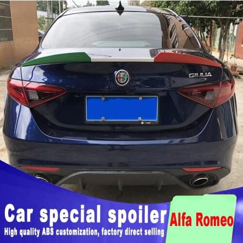 High quality green white red color ABS spoilers For Alfa Romeo Giulia 2015 2017 2017 2018 wings Spoiler Quadrifoglio Style