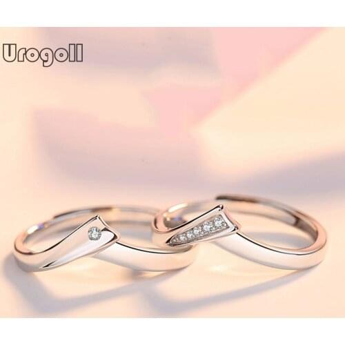 Fine Jewelry noble 925 Sterling Silver Rings Gift For Men Women Romantic Wedding Geometric shape Couple Ring Jewelry Gifts