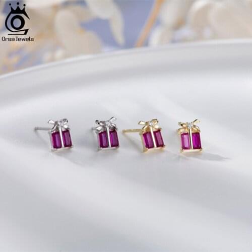 ORSA JEWELS Cute Stud Earring Hypoallergenic Christmas Gifts Earrings For Women Teens Girls Holiday Festive Jewelry HOE10