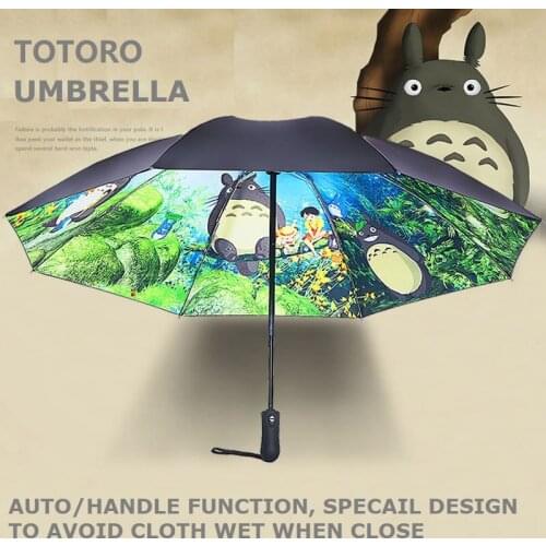 OUSSIRRO Ghibli Totoro Umbrella Sun Rain Umbrella Parasol Female Plegable Sombrillas Paraguas Guarda Chuva Totoro Parapluie