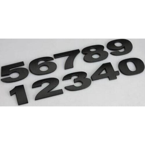 1pcs Car Stickers silver black car styling 3D metal Letters emblem Digital Figure Number Chrome DIY Car styling metal sticker