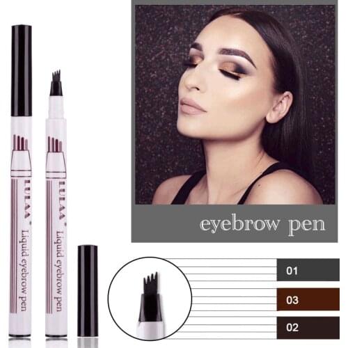 1PCS Eyebrow Pencil Waterproof Long Lasting Fork Tip Eyebrow Tattoo Dye Tint Pen Women Makeup Sketch Liquid Eyebrow Pencils