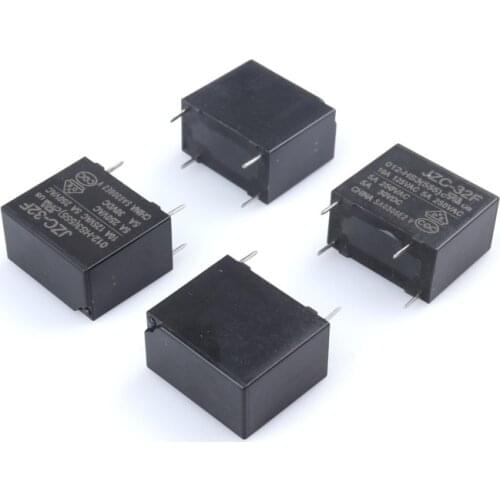 10pcs 12V Relay JZC-32F-012-HS3 4PIN 5A 250VAC SPST Relay Precise