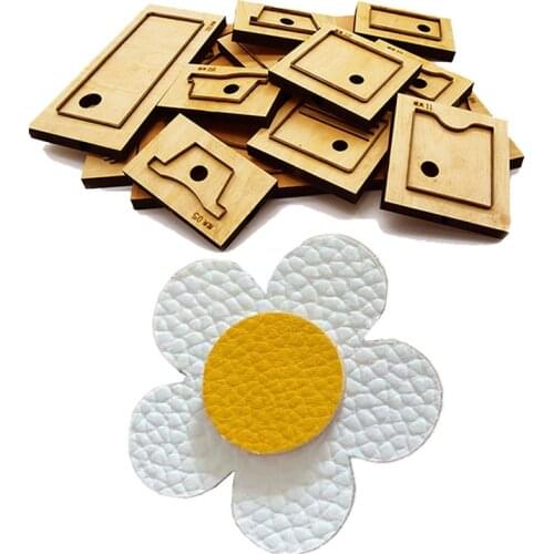 2pcs Japan Steel Blade DIY leather craft five petal flower die cutting knife mould wooden die hand punch tool