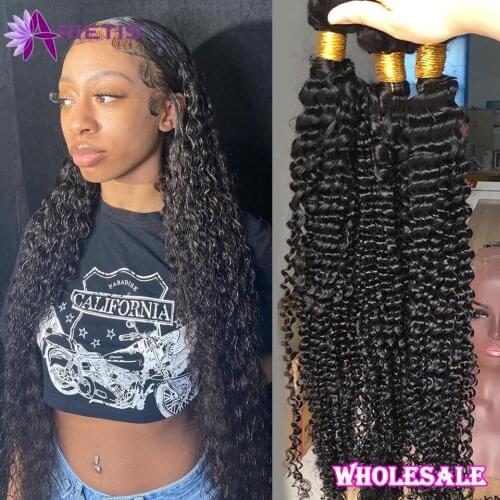 28 30 40 Inch Curly Human Hair Bundles 1/3/4 Pcs Wholesale Price Peruvian Deep Curly Hair Bundles For Black Women Fast Shipping