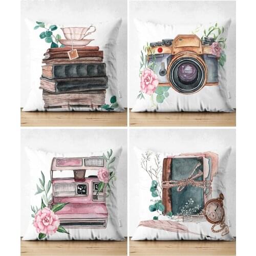 4'Lü Valentines day Konseptli Double Sided Custom Design Modern Suede Kombin Pillow Decorate Case Set Quality Stylish Home Garden Room Kitchen Gift Useful Colorful