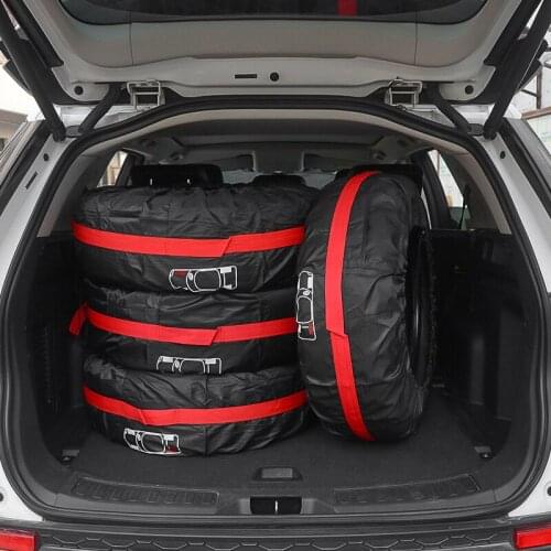 4pcs Dust-proof Waterproof Protector Car Spare Tire Cover Case Polyester Auto Wheel Tires Storage Bags Vehicle Tyre Accessories