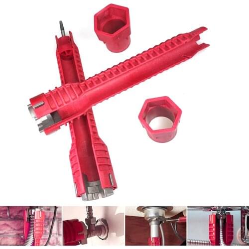 8 in 1 Faucet and Sink Installer Wrench Anti-Slip Plumbing Flume Repairing Spanner Kitchen Bathroom Pipe Assembly Hand Tools