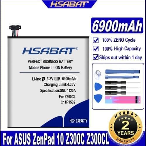HSABAT 6900mAh C11P1502 Battery for ASUS ZenPad 10 Z300C Z300CL Z300CG Z300M P023 P01T 10.1