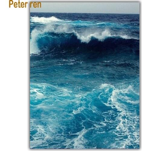 Diy diamond painting cross stitch Crafts Diamond embroidery landscape 5d Square/Round diamond bedroom restaurant "Raging waves"