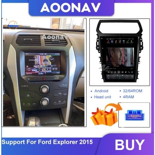 Car HD tesla style Vertical screen video audio player For-Ford Explorer 2015 GPS Navigation autiradio 2 din stereo receiver