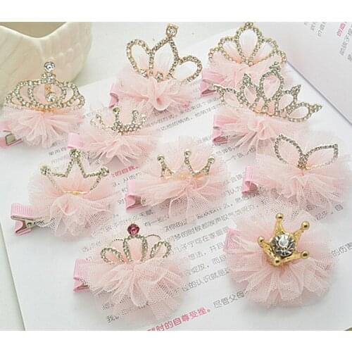 Pet Puppy Dog Cat Hair Bows Crown Lace Ball with Crown Dog Hair Accessoris Dog Grooming Pet Supplies 20pcs