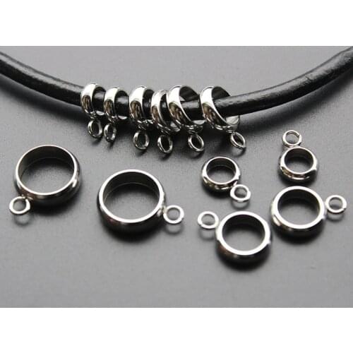 20pcs Stainless Steel Spacer Beads for Jewelry Making Fit Charm Necklace Pendant Bails for Diy Bracelets Necklace Accessories