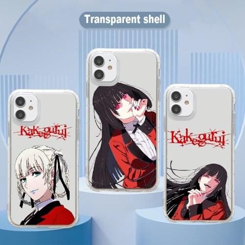 Kakegurui Anime Phone Case Transparent For iphone 5 5s se 2 6 6s 7 8 12 mini plus X XS XR 11 PRO MAX transparent soft prime