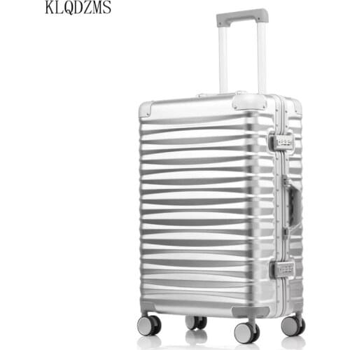 KLQDZMS 20/24/26/28inch ABS+PC rolling luggage spinner men women business travel suitcase aluminum frame luggage with wheels