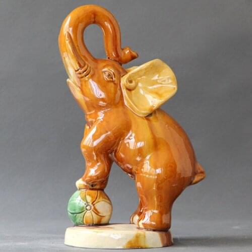 Pure Handmade, Ceramics Tang Tri-color, elephants ornaments, Exquisite Crafts Decorations